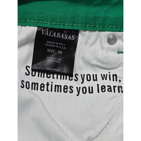 Valabasas Green‎ Slim Fit Cotton/Spandex Mens Trousers Size 30 With Button Fly & - Picture 7 of 13